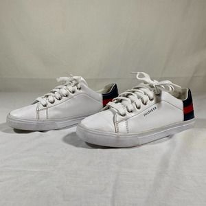 Tommy Hilfiger Laddin 7 Womens Sneakers Synthetic Leather White Shoes Casual